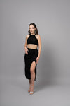 Black Knitted Top and Skirt