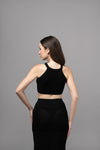 Black Knitted Top and Skirt